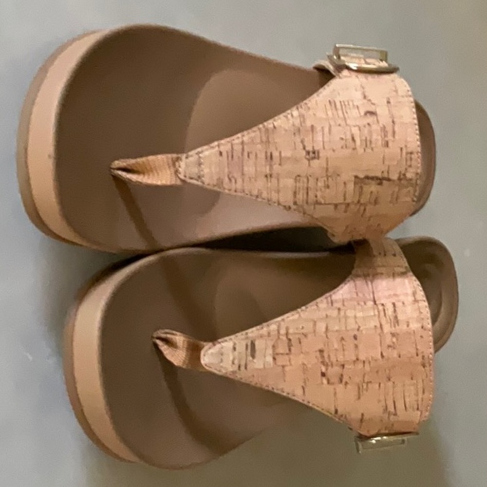 Never worn wedge cork sandals.